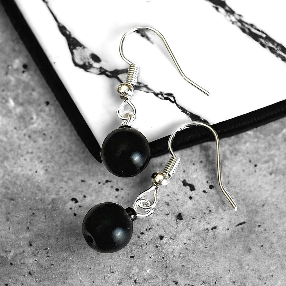 5 For $25💫Grunge Black Ball Dangles Earrings